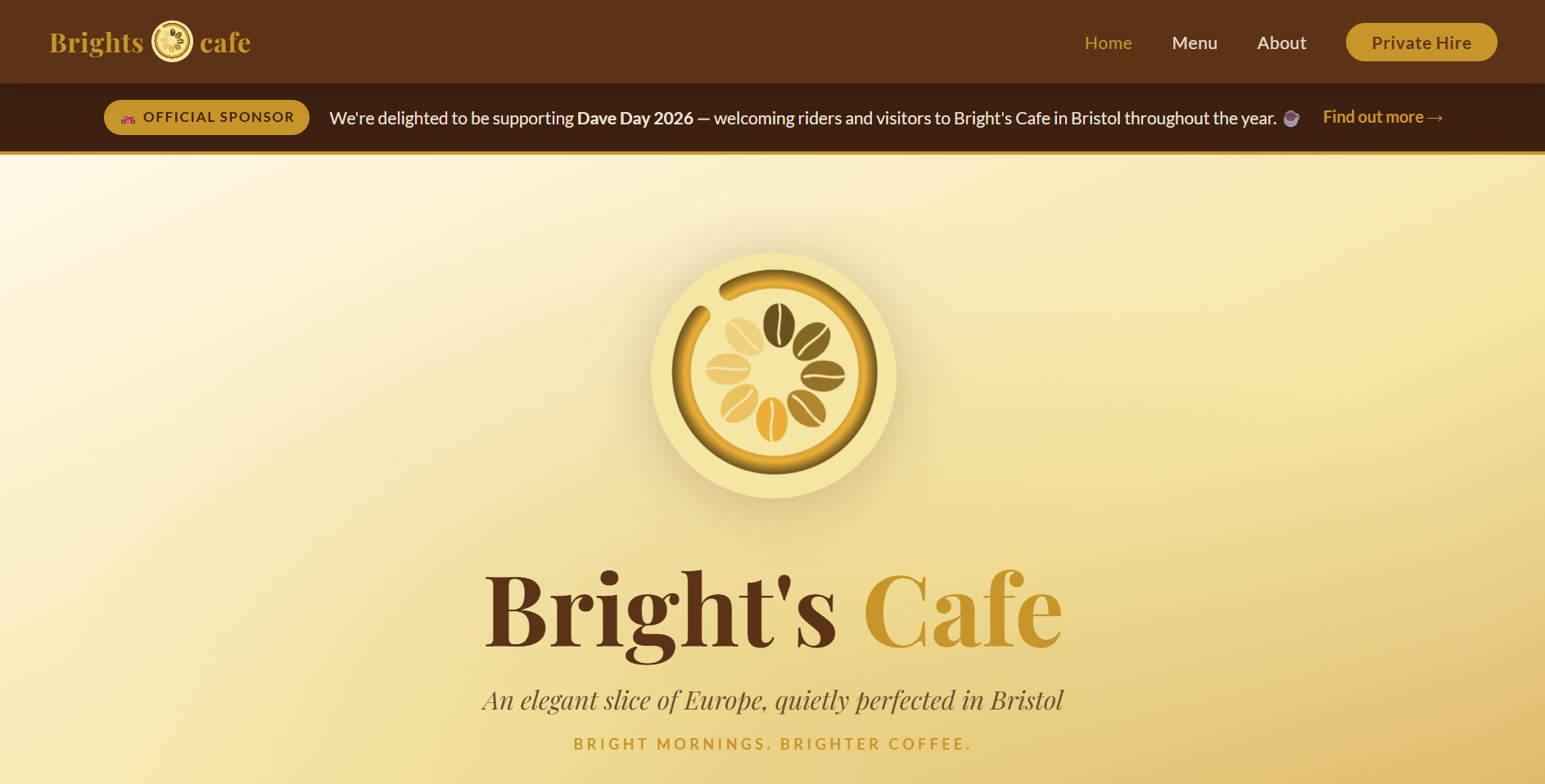 Bright's Cafe Bristol — new website by WFB Webs